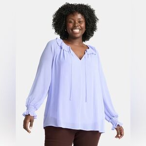 🎉NWT🎉 Terra & Sky Light Purple Ruffle Blouse